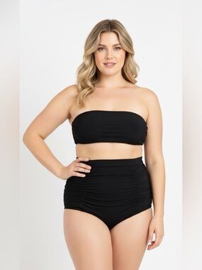 FLATTERING‎ EMPETUA HIGH WAISTED SWIM BLACK BOTTOMS